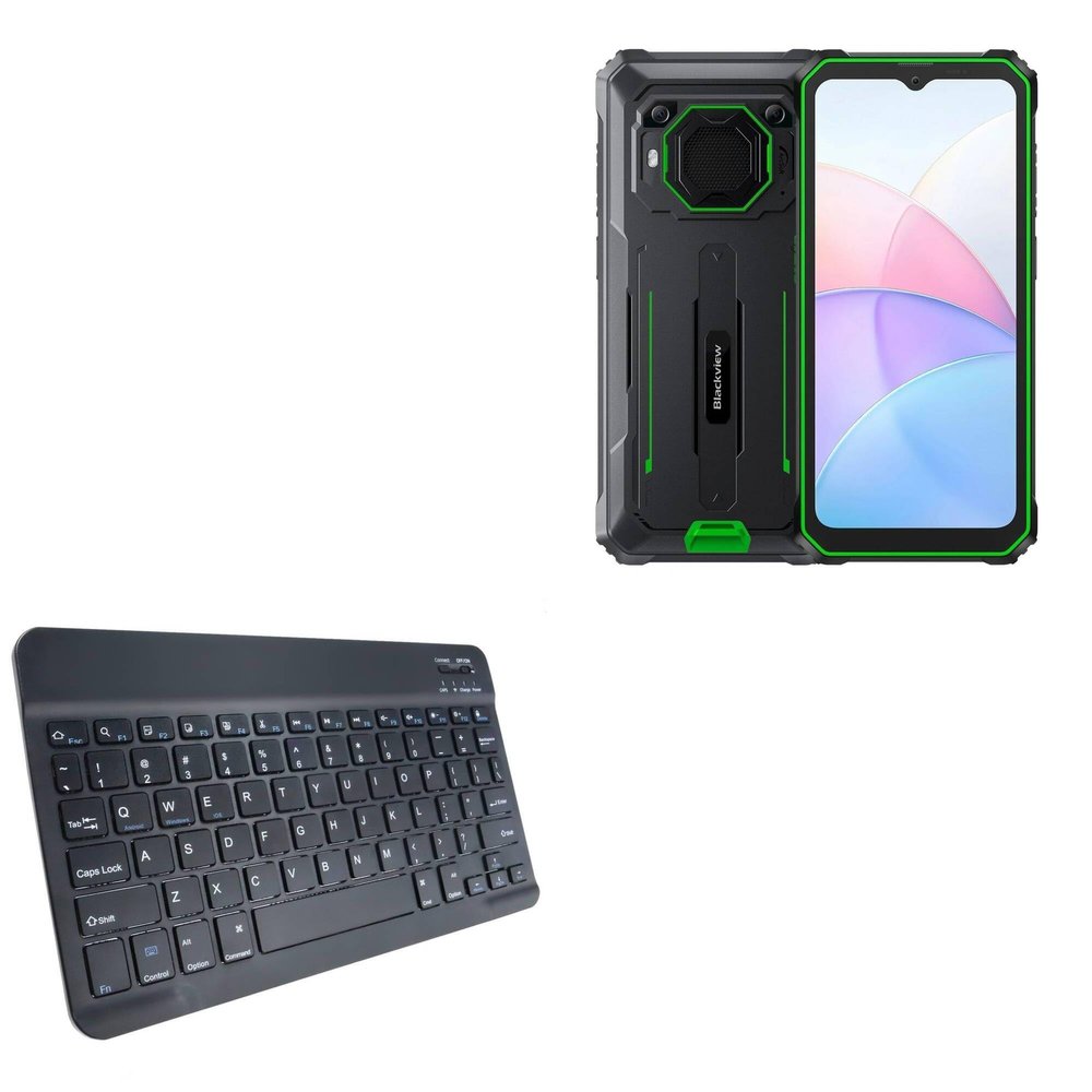 BoxWave Keyboard Compatible with Blackview BV6200 - SlimKeys Bluetooth Keyboard, Portable Thin with Chiclet-Style Keys - Jet Black
