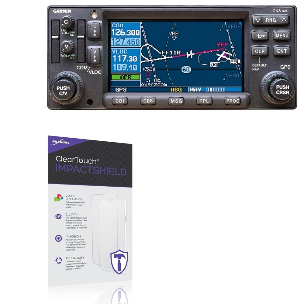 BoxWave Screen Protector Compatible with Garmin GNS 430 - ClearTouch ImpactShield (2-Pack), Impenetrable Screen Protector Flexible Film