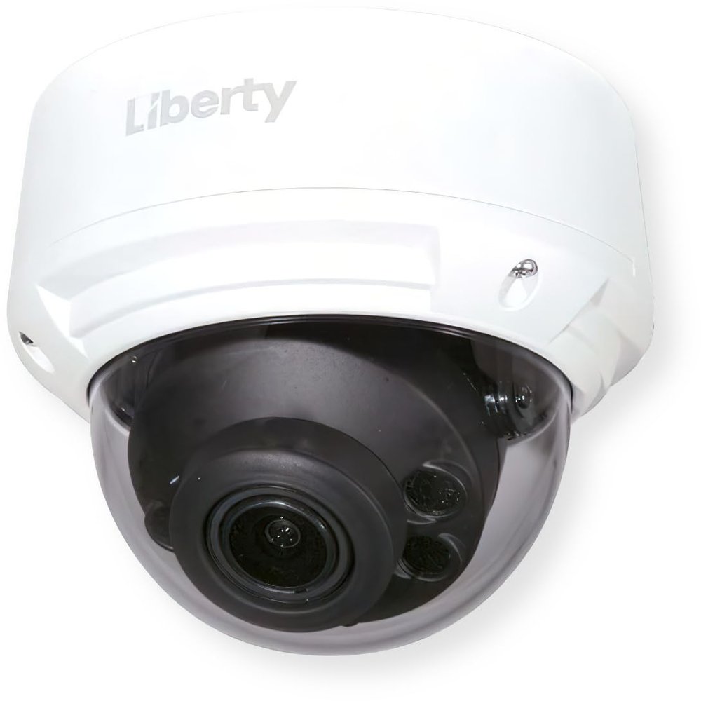 Liberty Security LA5VFDIR100 Multi-Format Outdoor Varifocal 5MP Dome Camera, 1/2.8" CMOS Progressive Scan CMOS Sensor, True 120dB WDR, Auto Focus 2.7 to 13.5mm IR Lens, IR Range Up to 100 feet