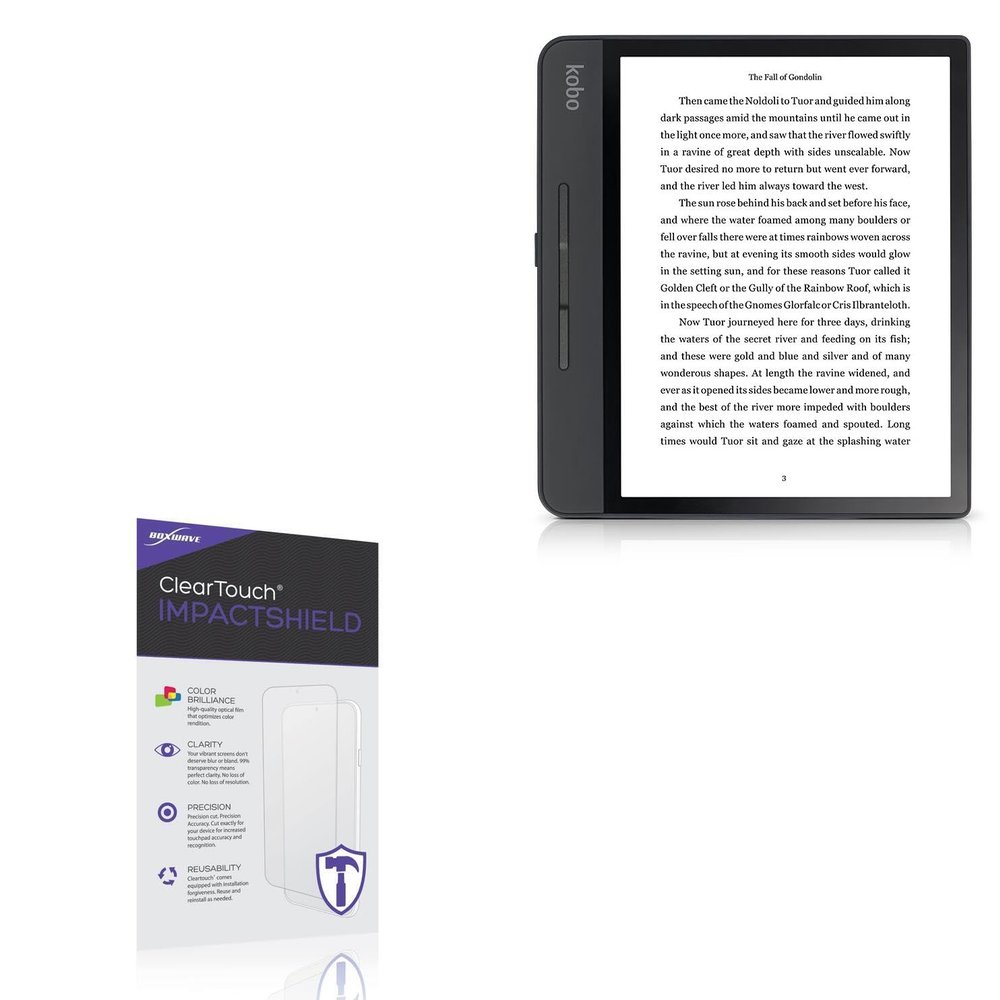 BoxWave Screen Protector Compatible with Kobo Forma - ClearTouch ImpactShield (2-Pack), Impenetrable Screen Protector Flexible Film