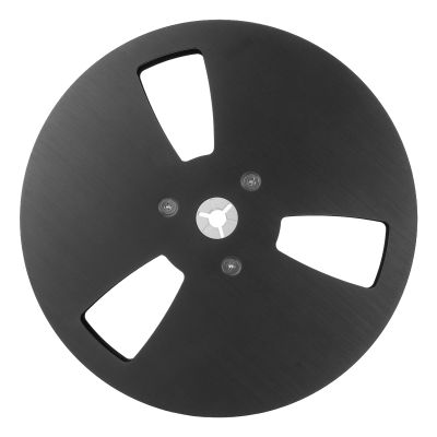 1/4 7 Inch Empty Tape Reel, 3 Holes Universal Wind Open Reel Sound Tape Empty Reel, Aluminum Take Up Reel to Reel for Recording Nab (Black)