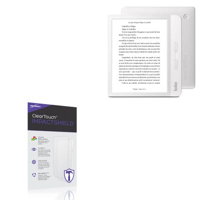 BoxWave Screen Protector Compatible with Kobo Libra H2O - ClearTouch ImpactShield (2-Pack), Impenetrable Screen Protector Flexible Film