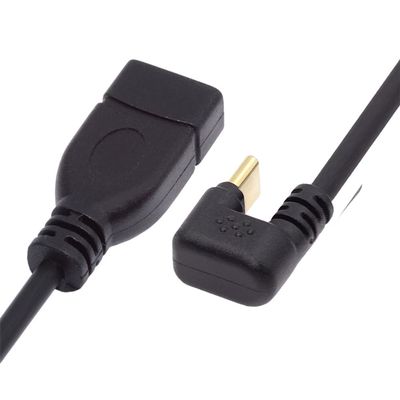 NFHK USB-C USB 3.1 Type-C Male to USB 3.0-A Female 10Gbps OTG Data Power Cable Opposite U Shape Back Angled