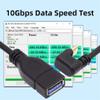 NFHK USB-C USB 3.1 Type-C Male to USB 3.0-A Female 10Gbps OTG Data Power Cable Opposite U Shape Back Angled view 4