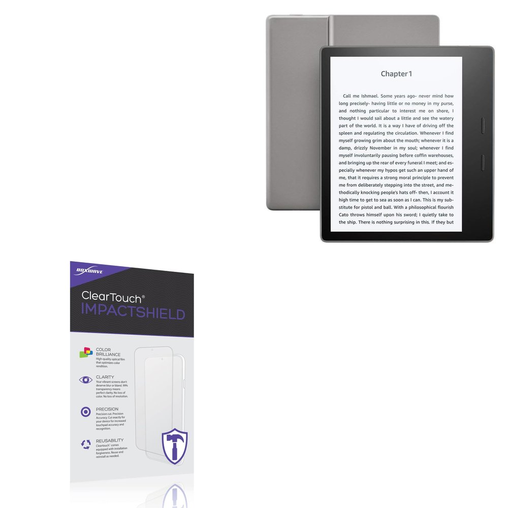 BoxWave Screen Protector Compatible with Amazon Kindle Oasis (2nd Gen 2017) - ClearTouch ImpactShield (2-Pack), Impenetrable Screen Protector Flexible Film