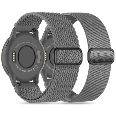 Laband 18mm Braided Stretchy Nylon Watch Band Compatible with Garmin Venu 2S/Venu 3S/Venu 4 41mm/Vivoactive 4S/Vivomove 3S/Forerunner 255S/Forerunner 265S,Quick Release Loop Soft Strap for Women Men