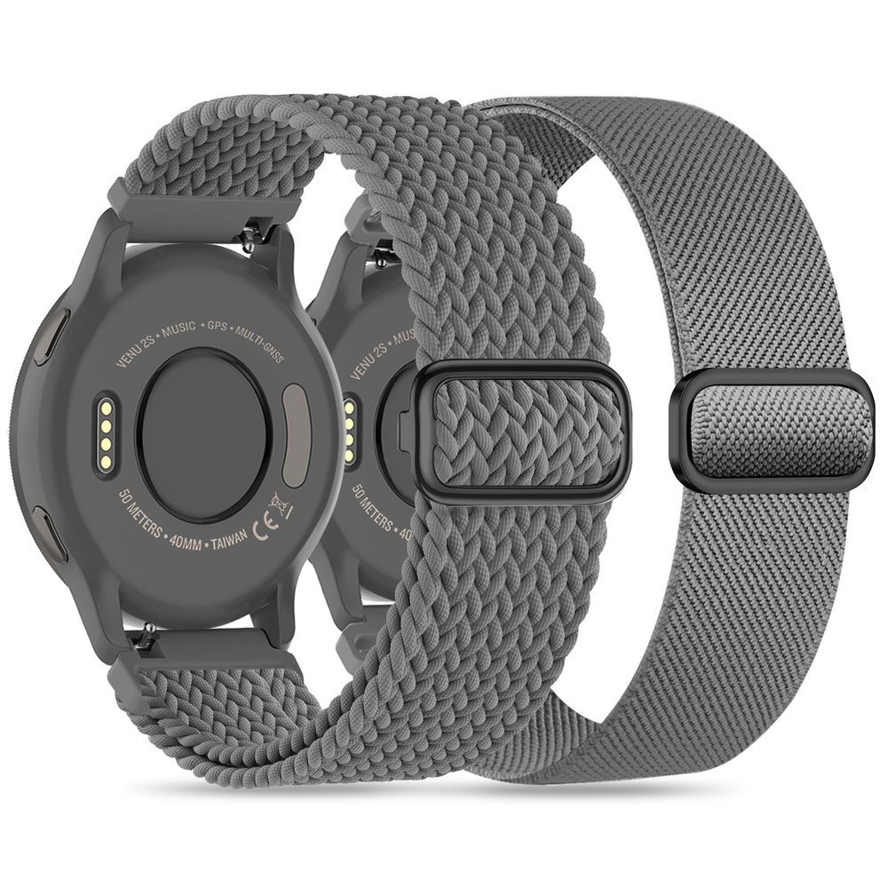 Laband 18mm Braided Stretchy Nylon Watch Band Compatible with Garmin Venu 2S/Venu 3S/Venu 4 41mm/Vivoactive 4S/Vivomove 3S/Forerunner 255S/Forerunner 265S,Quick Release Loop Soft Strap for Women Men