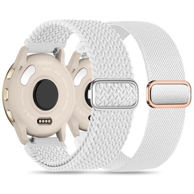 Laband 18mm Braided Stretchy Nylon Watch Band Compatible with Garmin Venu 2S/Venu 3S/Venu 4 41mm/Vivoactive 4S/Vivomove 3S/Forerunner 255S/Forerunner 265S,Quick Release Loop Soft Strap for Women Men