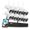 4K Home Security Camera System Wireless, 8pcs Plug-in WiFi Camera Outdoor Indoor for 24/7 Recording, 2 Way Audio, Color Night Vision, Human Detection, Dual Warning 8 Channel WiFi NVR, 2TB Hard Drive view 1