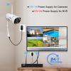 4K Home Security Camera System Wireless, 8pcs Plug-in WiFi Camera Outdoor Indoor for 24/7 Recording, 2 Way Audio, Color Night Vision, Human Detection, Dual Warning 8 Channel WiFi NVR, 2TB Hard Drive view 2