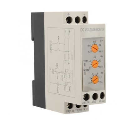 POWTAXBJGD Circuit Breaker DIN Rail Adjustable via Voltage and undervoltage Protection DC 12V / 24V / 36V / 48V DVDR Voltage Relay of The Voltage Protection Device (Size : DC 24V)