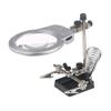 ZTBH Microscope Accessories Kit 2.5X 6X Desktop Magnifier Welding Magnifying Glass with LED Light Auxiliary Clip Loupe Third Hand Soldering Repair Tool Microscope Slides view 1