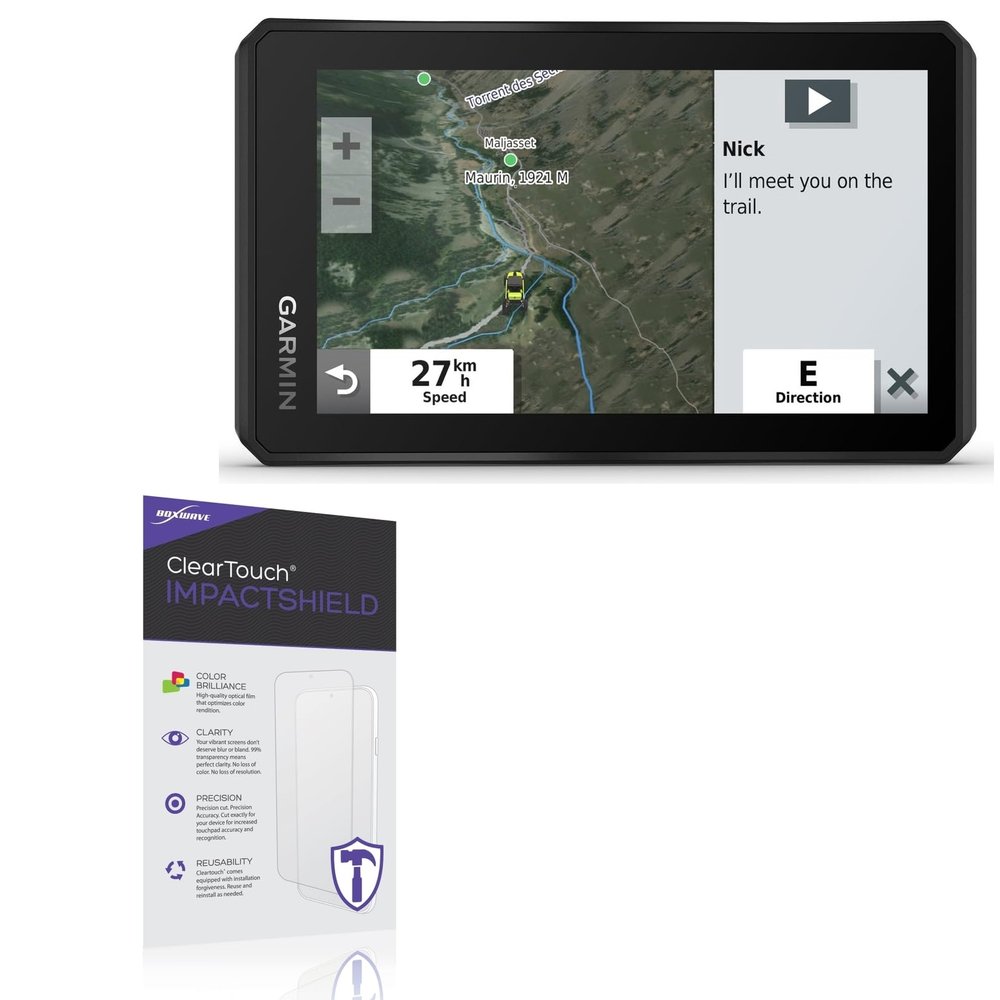 BoxWave Screen Protector Compatible with Garmin Tread XL Overland Edition - ClearTouch ImpactShield (2-Pack), Impenetrable Screen Protector Flexible Film