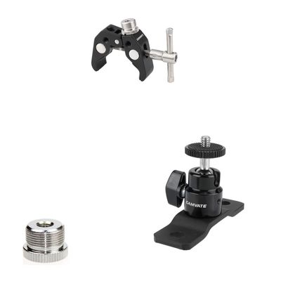 CAMVATE Crab clamp with 5/8"-27 thread + 1/4"-20 Ball Head + 5/8-Inch Male to 1/4-Inch Female