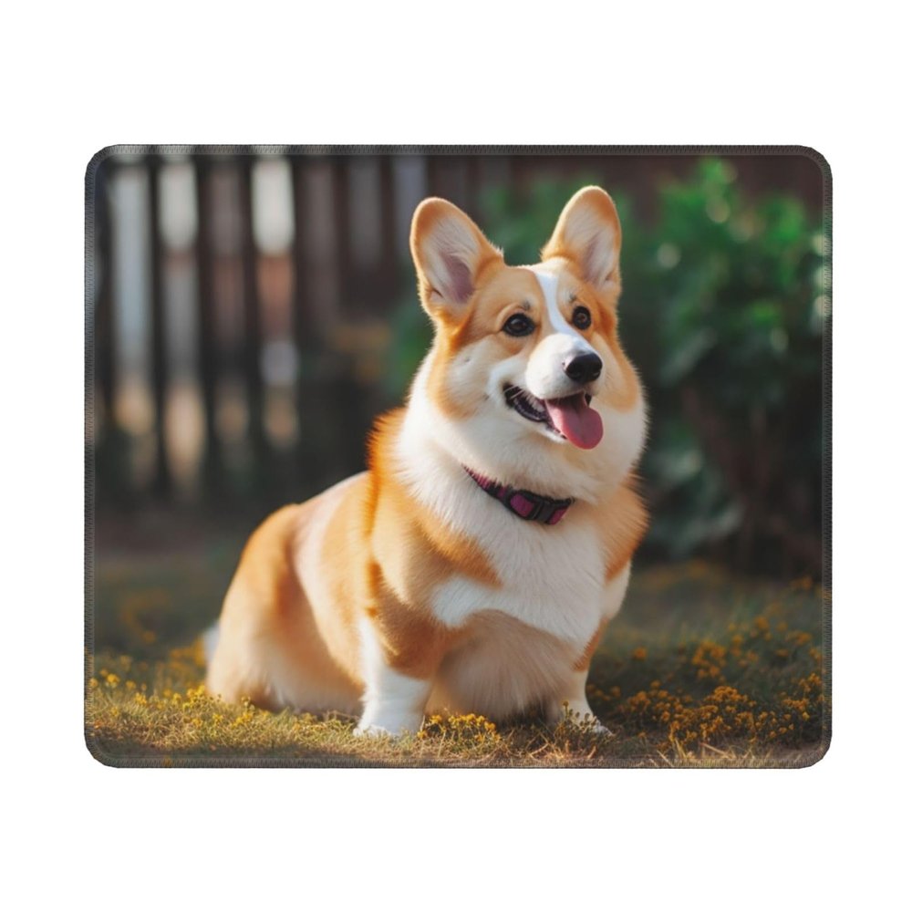 Mousepad with Anti-Slip Rubber Base Computer Mousemat Dog Corgi Mousepad Washable Mousepads for Computers Office Desk Mat Desktop Protector mat for Lapto Office Home