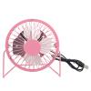 Locadence USB Small Fan, Iron Aluminum Steel Ultra Quiet 360 Rotating Single Button Switch Portable Fan for Home Office Desk (Pink) view 1