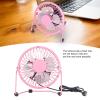 Locadence USB Small Fan, Iron Aluminum Steel Ultra Quiet 360 Rotating Single Button Switch Portable Fan for Home Office Desk (Pink) view 3
