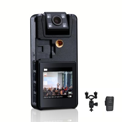 Hoestr 59GB Body Camera, 3000mAh Body Cam with IR Night Vision, 1296P Camcorder Ideal for Civilians Hikers Cyclists