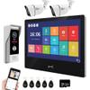 ANJIELO SMART Wired Video Door Phone Apartment Intercom System,WiFi 10 Inch Touch Monitor with 1080P Doorbell Camera,HD Camera,RFID Card Unlocking for Home Tuya,32G (1 Monitor-BK+1 Dooebell+2 Camera) view 1