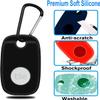 Protection Case for Tile Pro 2022 Tracker,4Pack Silicone Soft Cover Bluetooth Tracker with Keychain,Keys Finder & Item Locator Scratch Resistant Sleeve Skin Keys,Bags (Black+red) view 4