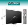 Hisense 75-Inch Class U8 Series Mini-LED ULED 4K UHD Google Smart TV (75U8N) - QLED, Dolby Vision IQ, Dolby Atmos, Full Array Local Dimming Pro, 144Hz Game Mode Pro, Alexa Compatibility view 2