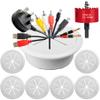 RONGWI 6PCS Desk Grommet,2-3/8""(60mm) Desk Hole Cover for Cables,Wire Hole Cover for Desk with Hole Saw,Office and Home Table,Desktop Equipment Wiring Management and Protection (White) view 1