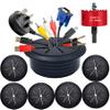 RONGWI 6PCS Desk Grommet,2-3/8""(60mm) Desk Hole Cover for Cables,Wire Hole Cover for Desk with Hole Saw,Office and Home Table,Desktop Equipment Wiring Management and Protection (Black) view 1
