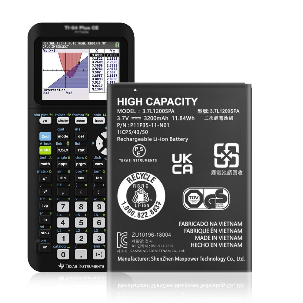 KOOAQQ P11P35-11-N01 Battery, 3200mAh High Capacity Li-ion Replacement Battery for Texas Instruments TI-84 CE/TI-84 Plus CE Part No 3.7L12005SPA