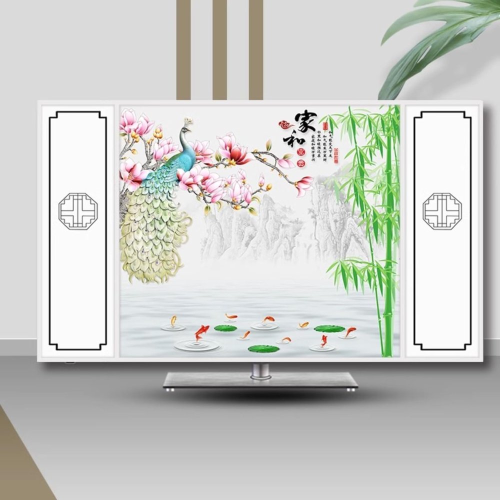 ABANO Universal Indoor LCD TV Dust Cover, 32-85in Stretchable TV Screen Protector for Curved Table Hanging LED Dustproof Slipcover Bedroom Living Room Decoration TV Set Cover