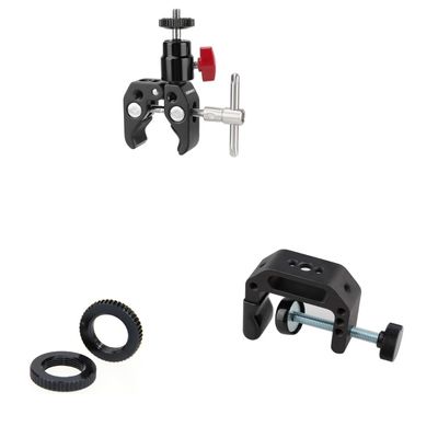 CAMVATE Super Clamp Articulated Mini Ball Head + Universal C-Clamp + 5/8"-27 Dual Lock Nuts
