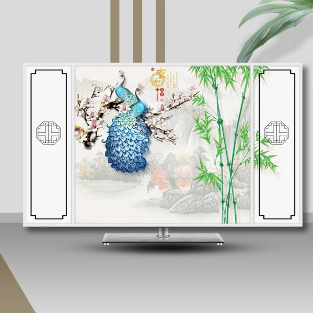 ABANO Universal Indoor LCD TV Dust Cover, 32-85in Stretchable TV Screen Protector for Curved Table Hanging LED Dustproof Slipcover Bedroom Living Room Decoration TV Set Cover