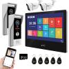 ANJIELO SMART Wired Video Door Phone Apartment Intercom System,WiFi 10 Inch Touch Monitor with 1080P Doorbell Camera,HD Camera,RFID Card Unlocking for Home Tuya,32G (1 Monitor-BK+2 Dooebell+2 Camera) view 1