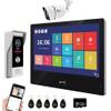 ANJIELO SMART Wired Video Door Phone Apartment Intercom System,WiFi 10 Inch Touch Monitor with 1080P Doorbell Camera,HD Camera,RFID Card Unlocking for Home Tuya,32G (1 Monitor-BK+1 Dooebell+1 Camera) view 1