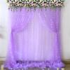 10ft x 10ft Lavender Tulle Photo Backdrop Curtain with Lights String for Parties Wedding Bridal Shower Sheer Lavender Curtain Backdrop for Birthday Baby Shower Photo Booth Photography view 2