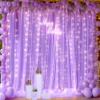 10ft x 10ft Lavender Tulle Photo Backdrop Curtain with Lights String for Parties Wedding Bridal Shower Sheer Lavender Curtain Backdrop for Birthday Baby Shower Photo Booth Photography view 3