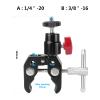 CAMVATE Super Clamp Articulated Mini Ball Head + 1/4"-20 Slotted Screw + Light Stand Mount view 3