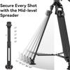 VIJIM TT48 Camera Tripod, 64inch Professional Heavy Duty Tripod for Camera with 360 Fluid Head, Friction Damping, Mid Level Spreader, Compatible with Canon Nikon DSLR Camera Camcorder, Max Load 22lb view 3