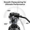 VIJIM TT48 Camera Tripod, 64inch Professional Heavy Duty Tripod for Camera with 360 Fluid Head, Friction Damping, Mid Level Spreader, Compatible with Canon Nikon DSLR Camera Camcorder, Max Load 22lb view 4