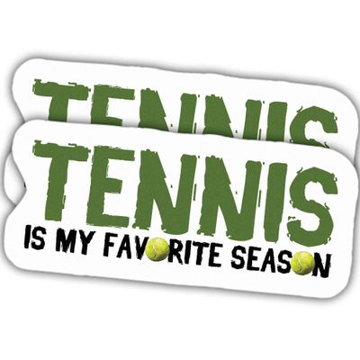2pcs Tennis Stickers Sport Decals Tennis is My Favorite Season Vinyl Stickers, Weather-Resistant Sticker for Water Bottles Laptop Window Car 2pcs Size 3"