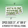 2pcs Tennis Stickers Sport Decals Tennis is My Favorite Season Vinyl Stickers, Weather-Resistant Sticker for Water Bottles Laptop Window Car 2pcs Size 3" view 2