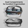 tomtoc Electronic Organizer Travel Case, Water Resistant Dual Compartment Tech Pouch Cable Organization Storage Bag for Charger, Cord, Phone, Hard Drive, Power Bank, Accessories Travel Essentials view 2