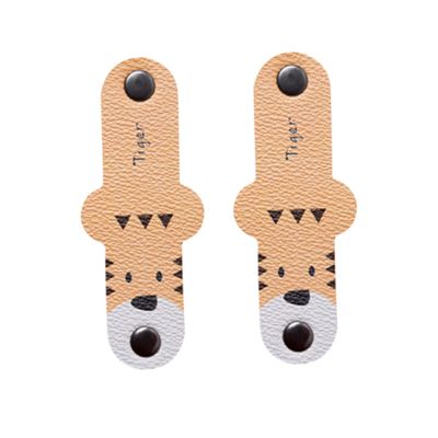 Homoyoyo 2pcs Leather Buckle Data Cable Organizer Earphones Manager USB Cord Holder Cable Clips Cord Holder for Clutter