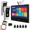 ANJIELO SMART Wired Video Door Phone Apartment Intercom System,WiFi 10 Inch Touch Monitor with 1080P Doorbell Camera,HD Camera,RFID Card Unlocking for Home Tuya,32G (1 Monitor-BK+2 Dooebell+1 Camera) view 1