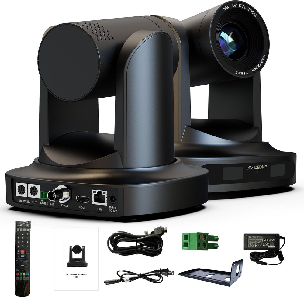 AVIDEONE PTZ Camera 30x Optical Zoom with HDMI PoE 3G-SDI IP Live Streaming HDMI PTZ Camera for Church Worship Education Events
