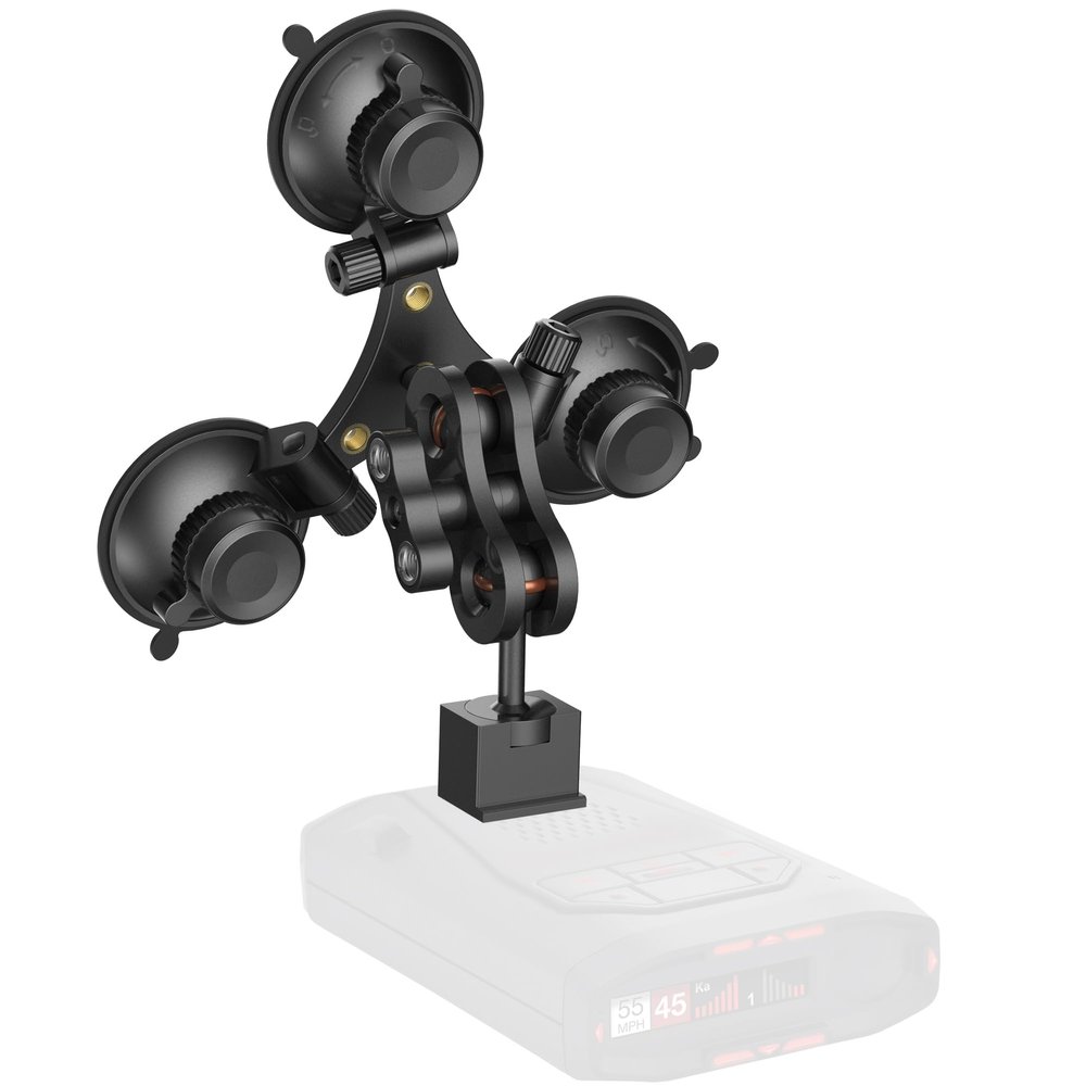 SYGGDERS Radar Detector Mount, Triangular Suction Cup Mount,Windshield Radar Detector Suction Cup Bracket (for Models with EZ Magnet Connection)