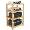 Home Professional Amplifier Rack HiFi Speaker Equipment Cabinet Multi-Functional Solid Wood Multi-Layer Audio Cabinet Does not Hurt The Floor Good Heat Dissipation Effect (Color : Log Colour, Size : view 1