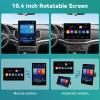 2+64G Android 10.4 inch Rotatable Touchscreen Single Din Car Stereo Wireless Carplay Android Auto Bluetooth GPS Navigation Head Unit WiFi Mirror Link 50UI FM RDS Dual USB EQ SWC AHD Backup Camera MIC view 3