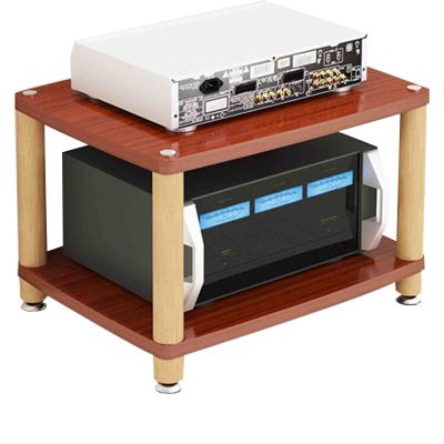 Home Professional Amplifier Stand HiFi Speaker Equipment Cabinet Solid Wood Multi-Layer Audio Cabinet Modern Light Luxury Audio Stand Multi-Purpose Safe and Durable (Color : Red, Size : 2st Floor)