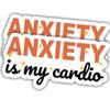 2pcs Kindness Stickers Kindness Decals Anxiety is My Cardio Vinyl Stickers, Weather-Resistant Sticker for Water Bottles Laptop Window Car 2pcs Size 3" view 1
