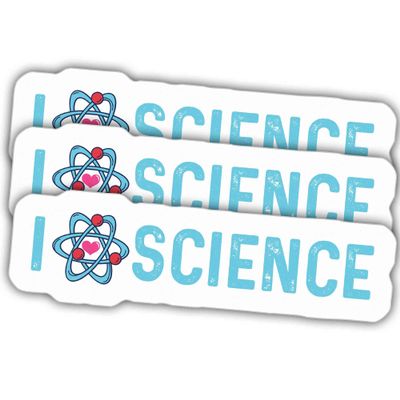 3pcs Science Stickers Science Lover Decals Love Science Vinyl Stickers, Weather-Resistant Sticker for Water Bottles Laptop Window Car 3pcs Size 3"
